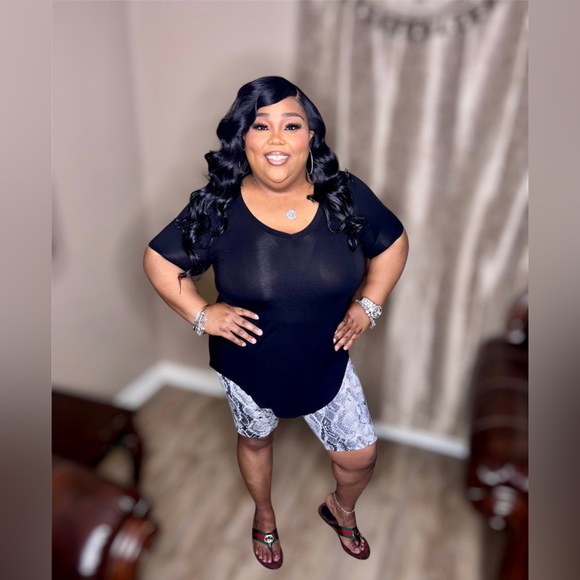 Black Microfiber Snakeskin Biker Set - Picture 2 of 3